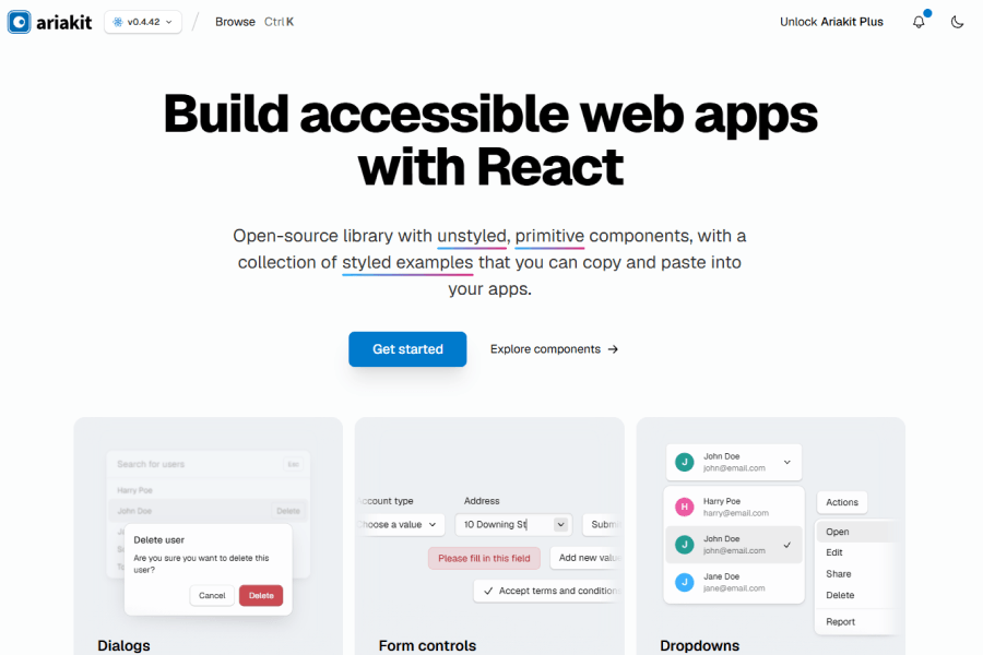 Ariakit - Accessible React