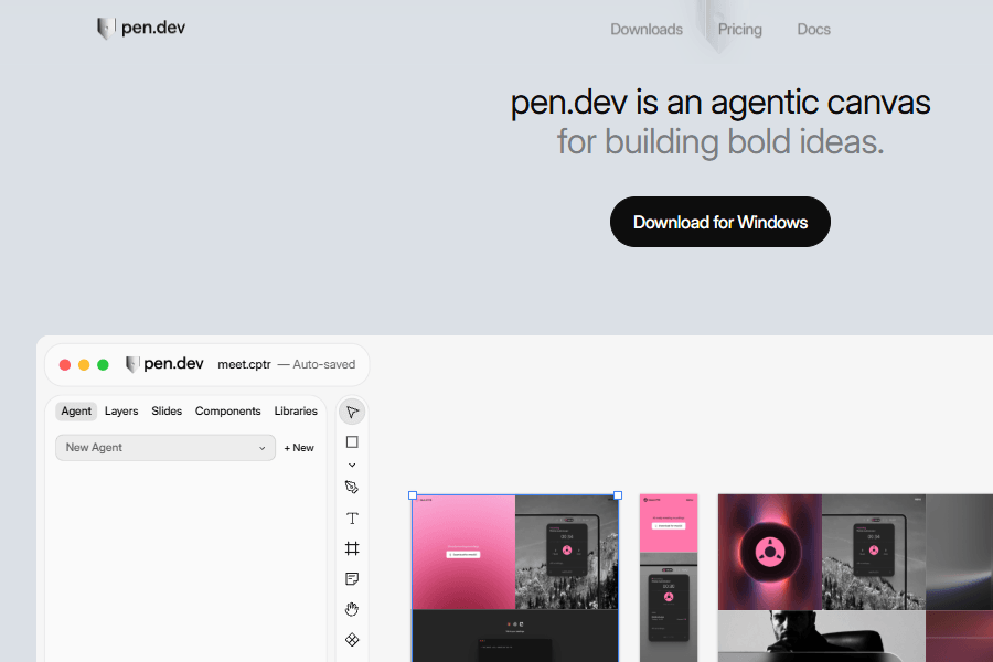 Pen.dev - Agentic Canvas