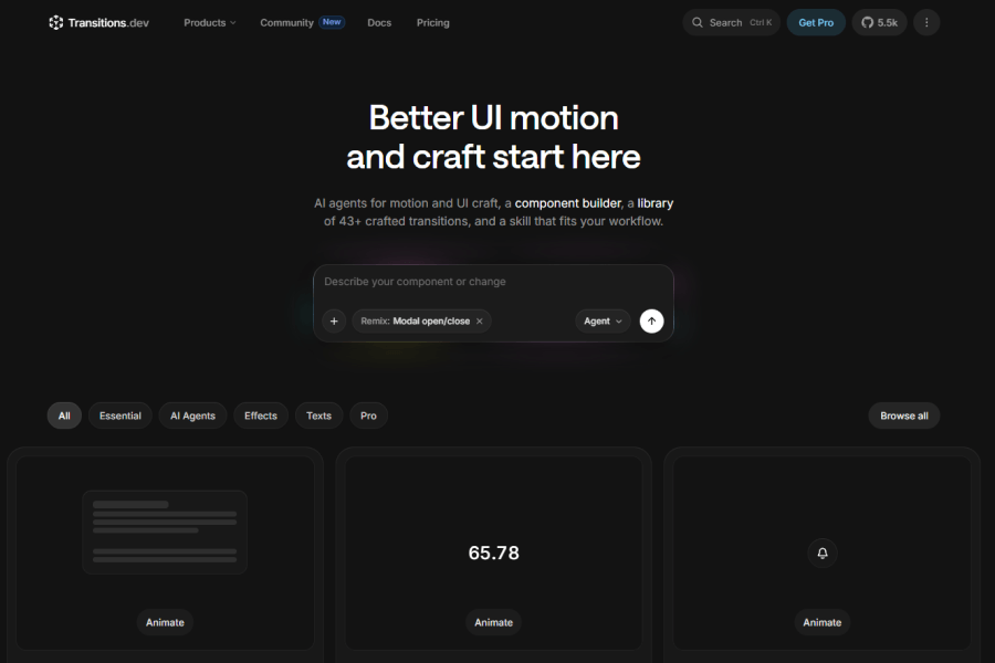 Transitions.dev - UI Motion