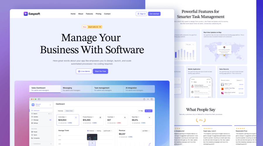 Easysoft - SaaS startup template [Figma] - screenshot ui