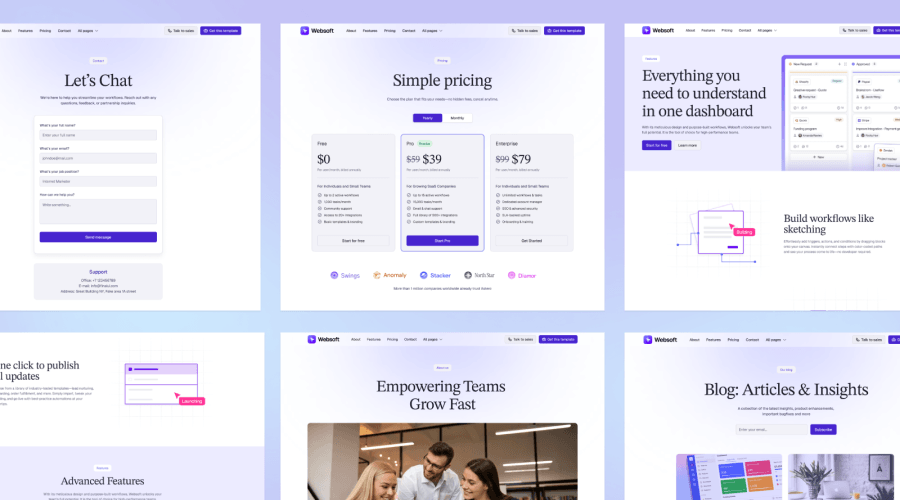 Websoft - SaaS Website Template [Figma] - screenshot ui